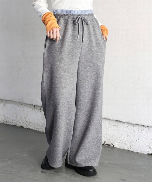 tiptop（ティップトップ）の「ダブルウェストダンボールスウェットパンツ（スウェットパンツ・レディース・グレー/ブラック・FREE）」の2枚目の写真