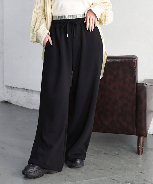 tiptop（ティップトップ）の「ダブルウェストダンボールスウェットパンツ（スウェットパンツ・レディース・グレー/ブラック・FREE）」の4枚目の写真