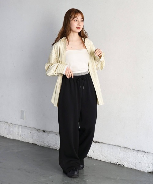 tiptop（ティップトップ）の「ダブルウェストダンボールスウェットパンツ（スウェットパンツ・レディース・グレー/ブラック・FREE）」の8枚目の写真