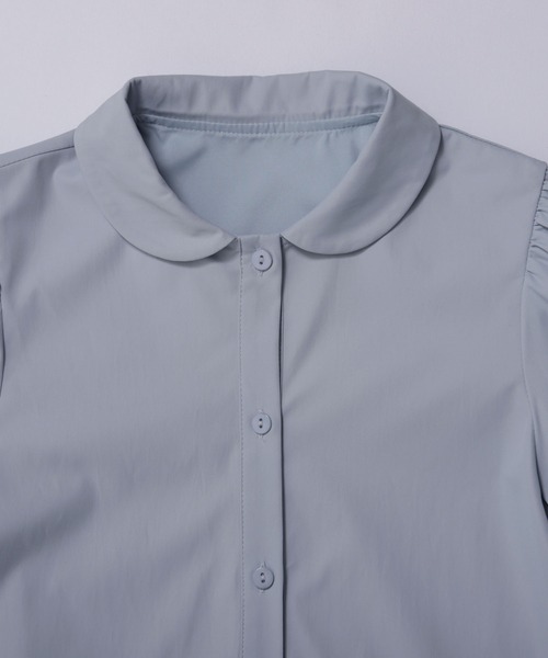 Fit more(フィットモア)の「裾ダブルフリルシャツワンピース(シャツワンピース・レディース・ピンク/ホワイト/ブルー・LONG/SHORT)」の14枚目の写真