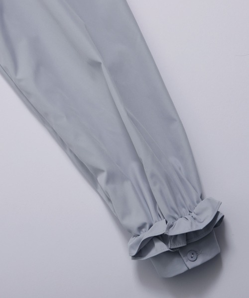 Fit more(フィットモア)の「裾ダブルフリルシャツワンピース(シャツワンピース・レディース・ピンク/ホワイト/ブルー・LONG/SHORT)」の15枚目の写真