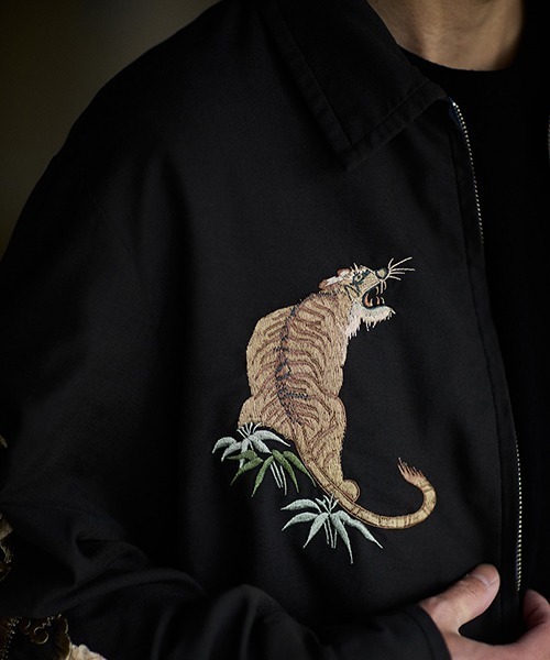 GOLD（ゴールド）の「GOLD / ゴールド：別注 SOUVENIR JACKET AGED MODEL JAPAN MAP：25B-GL15848AK[MUS]（ブルゾン・メンズ・ブラック・M）」の5枚目の写真