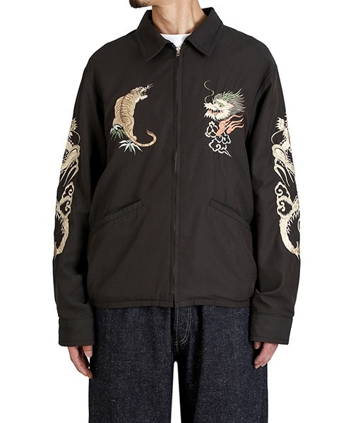 GOLD（ゴールド）の「GOLD / ゴールド：別注 SOUVENIR JACKET AGED MODEL JAPAN MAP：25B-GL15848AK[MUS]（ブルゾン・メンズ・ブラック・M）」の7枚目の写真