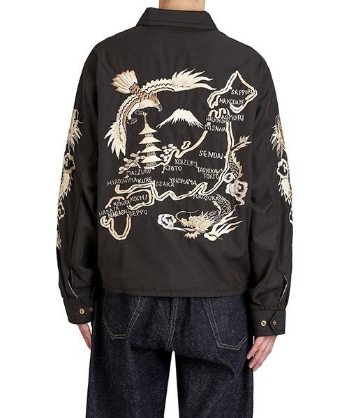 GOLD（ゴールド）の「GOLD / ゴールド：別注 SOUVENIR JACKET AGED MODEL JAPAN MAP：25B-GL15848AK[MUS]（ブルゾン・メンズ・ブラック・M）」の9枚目の写真