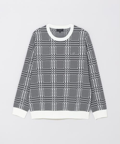 St ANDREWS（セントアンドリュース）の「【St ANDREWS】１４Ｇホースビットチェックジャガードプルオーバーニット（ニット/セーター・メンズ・ホワイト/ベージュ・L/M/LL）」の12枚目の写真