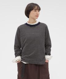 MHL. | TEXTURED COTTON STRIPE(Tシャツ/カットソー)