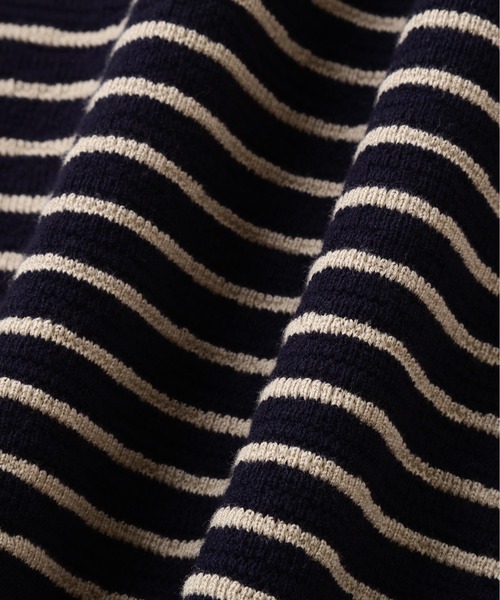 MHL.（エムエイチエル）の「TEXTURED COTTON STRIPE（Tシャツ/カットソー・レディース・ネイビー・2）」の7枚目の写真