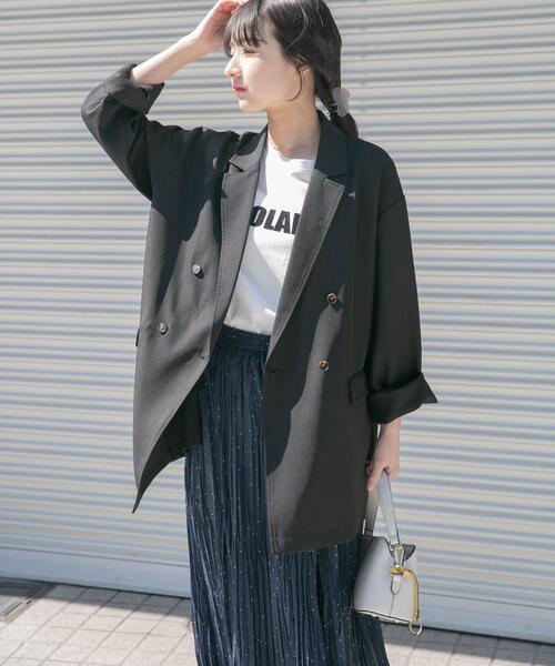 ITEMS URBANRESEARCH（アイテムズ アーバンリサーチ）の「リネンライクジャケット（その他アウター・レディース・ブラウン/ライトベージュ/ブラック・FREE）」の2枚目の写真