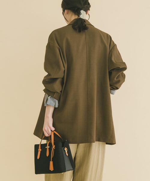 ITEMS URBANRESEARCH（アイテムズ アーバンリサーチ）の「リネンライクジャケット（その他アウター・レディース・ブラウン/ライトベージュ/ブラック・FREE）」の5枚目の写真