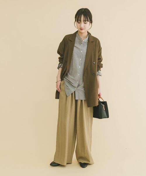 ITEMS URBANRESEARCH（アイテムズ アーバンリサーチ）の「リネンライクジャケット（その他アウター・レディース・ブラウン/ライトベージュ/ブラック・FREE）」の6枚目の写真