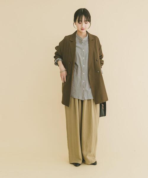 ITEMS URBANRESEARCH（アイテムズ アーバンリサーチ）の「リネンライクジャケット（その他アウター・レディース・ブラウン/ライトベージュ/ブラック・FREE）」の7枚目の写真