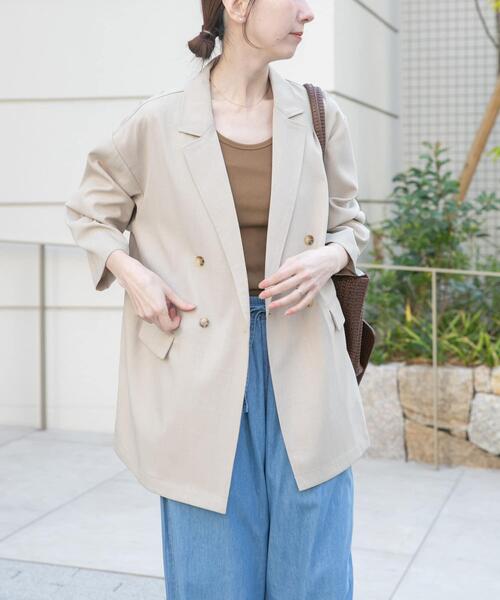 ITEMS URBANRESEARCH（アイテムズ アーバンリサーチ）の「リネンライクジャケット（その他アウター・レディース・ブラウン/ライトベージュ/ブラック・FREE）」の10枚目の写真