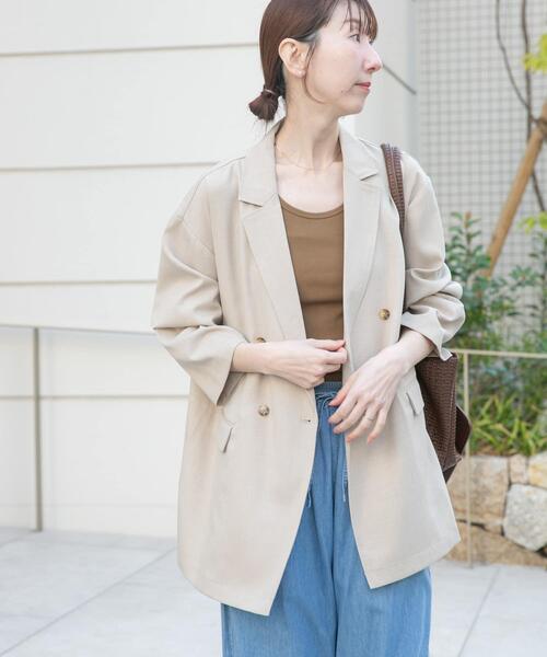 ITEMS URBANRESEARCH（アイテムズ アーバンリサーチ）の「リネンライクジャケット（その他アウター・レディース・ブラウン/ライトベージュ/ブラック・FREE）」の11枚目の写真