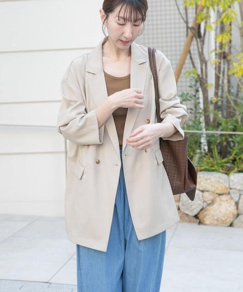 ITEMS URBANRESEARCH（アイテムズ アーバンリサーチ）の「リネンライクジャケット（その他アウター・レディース・ブラウン/ライトベージュ/ブラック・FREE）」の12枚目の写真