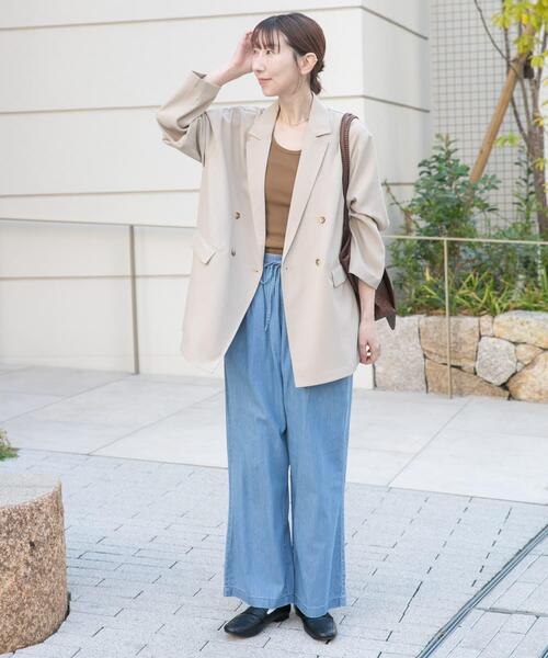 ITEMS URBANRESEARCH（アイテムズ アーバンリサーチ）の「リネンライクジャケット（その他アウター・レディース・ブラウン/ライトベージュ/ブラック・FREE）」の13枚目の写真