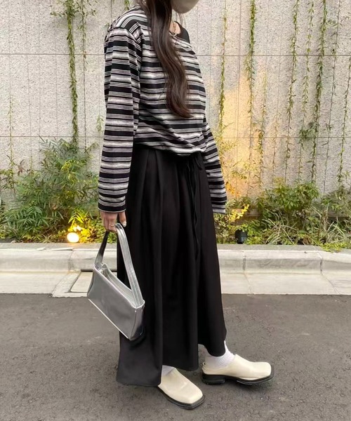 mebole（メボレ）の「ワンショルダーボーダートップス（Tシャツ/カットソー・レディース・ネイビー/ブラック・FREE）」の10枚目の写真