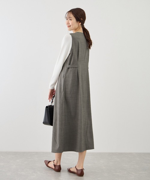 ROPE' PICNIC（ロペピクニック）の「ウエストタックジャンパースカート（ジャンパースカート・レディース・ネイビー/グレー系その他/ベージュ系その他2・FREE）」の5枚目の写真