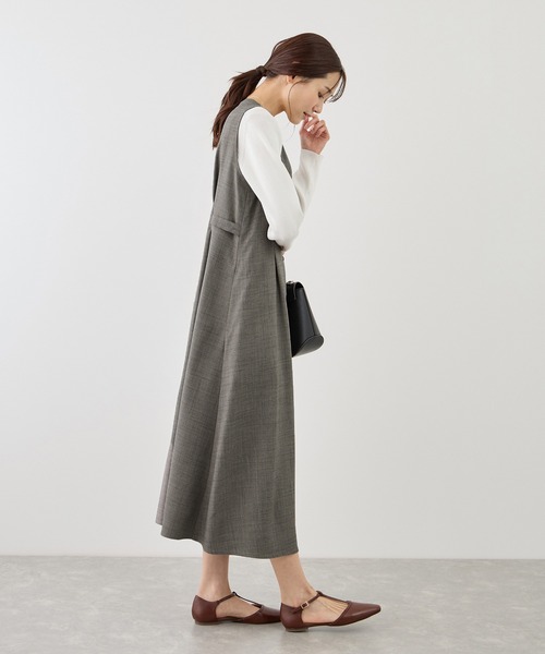 ROPE' PICNIC（ロペピクニック）の「ウエストタックジャンパースカート（ジャンパースカート・レディース・ネイビー/グレー系その他/ベージュ系その他2・FREE）」の7枚目の写真