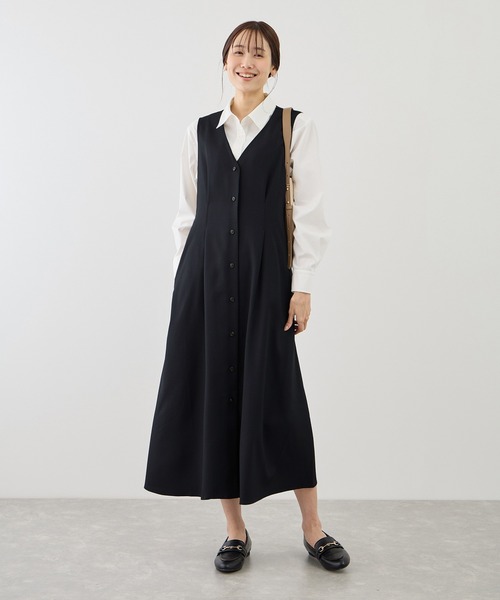 ROPE' PICNIC（ロペピクニック）の「ウエストタックジャンパースカート（ジャンパースカート・レディース・ネイビー/グレー系その他/ベージュ系その他2・FREE）」の14枚目の写真