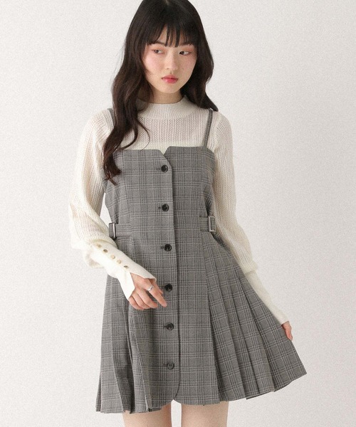 Heather（ヘザー）の「サイドベルトプリーツジャンスカ　656417（ジャンパースカート・レディース・グレー系その他/ブラウン系その他・FREE）」の2枚目の写真