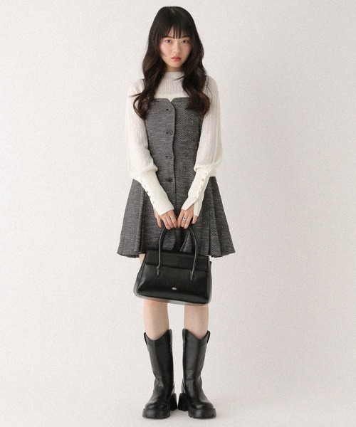 Heather(ヘザー)の「サイドベルトプリーツジャンスカ 656417(ジャンパースカート・レディース・グレー系その他/ブラウン系その他/グレー・FREE)」の5枚目の写真