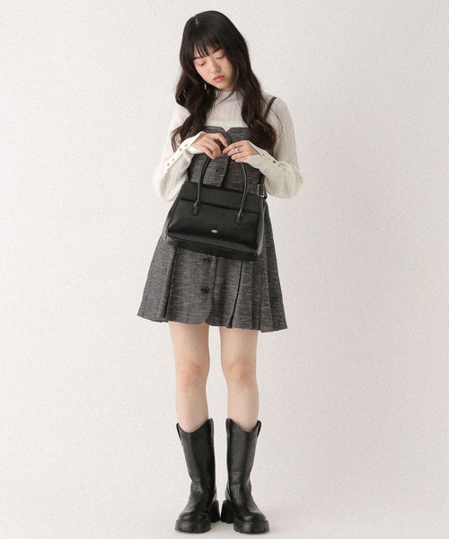 Heather(ヘザー)の「サイドベルトプリーツジャンスカ 656417(ジャンパースカート・レディース・グレー系その他/ブラウン系その他/グレー・FREE)」の6枚目の写真