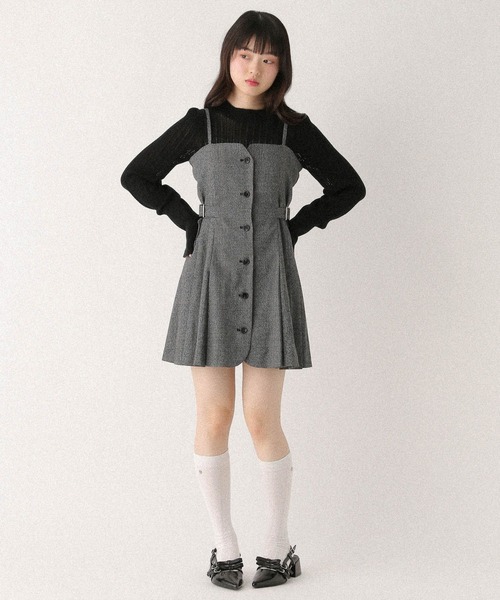 Heather(ヘザー)の「サイドベルトプリーツジャンスカ 656417(ジャンパースカート・レディース・グレー系その他/ブラウン系その他/グレー・FREE)」の10枚目の写真