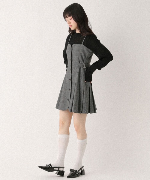 Heather(ヘザー)の「サイドベルトプリーツジャンスカ 656417(ジャンパースカート・レディース・グレー系その他/ブラウン系その他/グレー・FREE)」の11枚目の写真