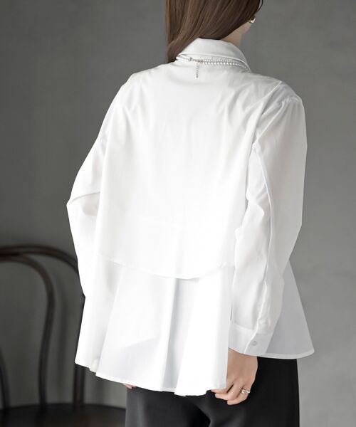 rps(アールピーエス)の「裾レイヤーブラウス(シャツ/ブラウス・レディース・チャコールグレー/ブラック/オフホワイト・フリー)」の6枚目の写真