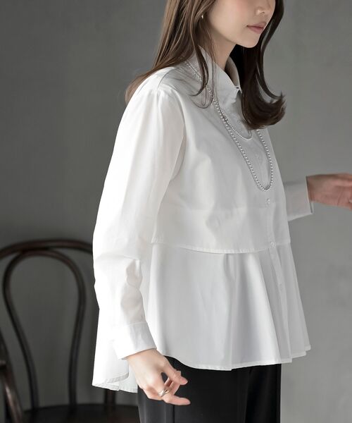 rps(アールピーエス)の「裾レイヤーブラウス(シャツ/ブラウス・レディース・チャコールグレー/ブラック/オフホワイト・フリー)」の7枚目の写真