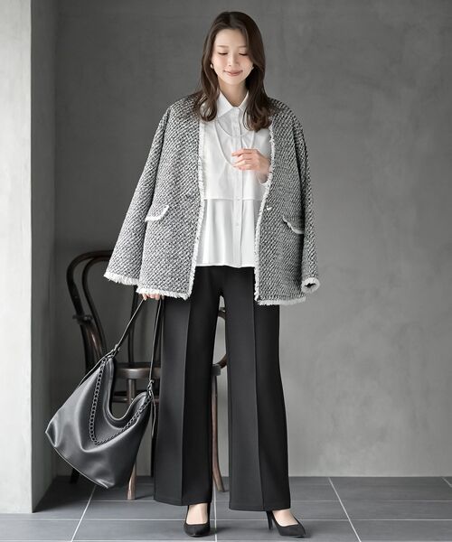 rps(アールピーエス)の「裾レイヤーブラウス(シャツ/ブラウス・レディース・チャコールグレー/ブラック/オフホワイト・フリー)」の8枚目の写真