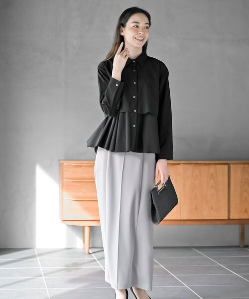 rps(アールピーエス)の「裾レイヤーブラウス(シャツ/ブラウス・レディース・チャコールグレー/ブラック/オフホワイト・フリー)」の17枚目の写真