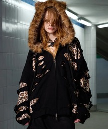 L.H.P | CFIERCE/フィアス/LEOPARD DESTROYED HOODIE(パーカー)
