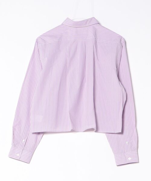 GYMPHLEX（ジムフレックス）の「Gymphlex | タイプライターストライプ ショートB.D.シャツL/S（シャツ/ブラウス・レディース・パープル系その他・14）」の2枚目の写真