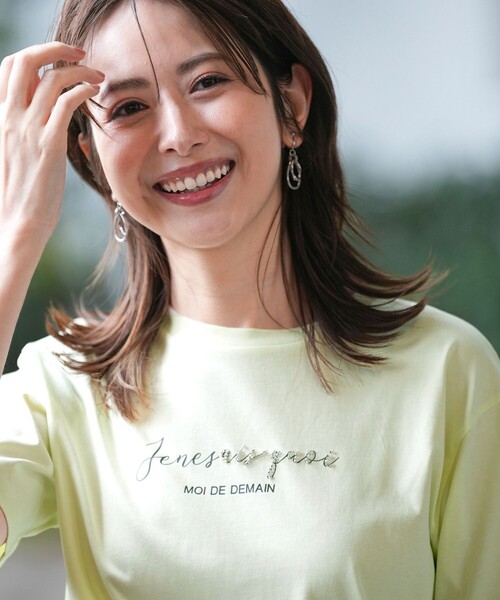 ANY SIS(エニィスィス)の「ビジュープリント Tシャツ(Tシャツ/カットソー・レディース・ライトグリーン系/ベージュ系/ホワイト系・MEDIUM)」の12枚目の写真