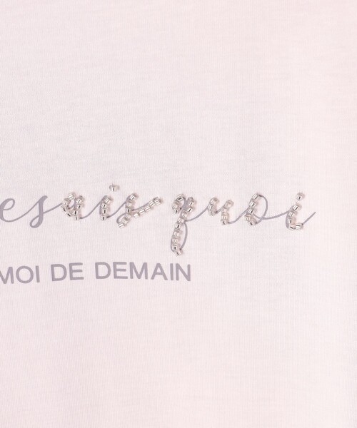 ANY SIS(エニィスィス)の「ビジュープリント Tシャツ(Tシャツ/カットソー・レディース・ライトグリーン系/ベージュ系/ホワイト系・MEDIUM)」の6枚目の写真