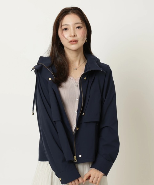 Apuweiser-riche（アプワイザーリッシェ）の「バックリボンフードブルゾン（その他アウター・レディース・ネイビー・2/1）」の4枚目の写真