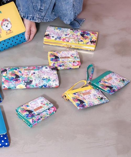 ScoLar(スカラー)の「SC80-12:黒ネコ×スカラーちゃん 花柄長財布(財布・レディース・イエロー/グリーン・FREE)」の5枚目の写真