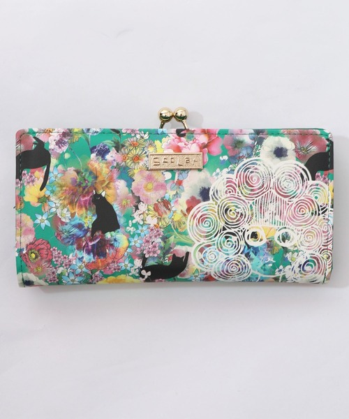 ScoLar(スカラー)の「SC80-12:黒ネコ×スカラーちゃん 花柄長財布(財布・レディース・イエロー/グリーン・FREE)」の9枚目の写真