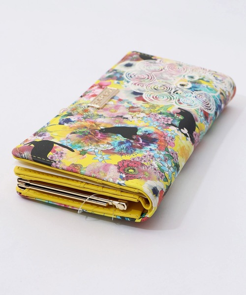 ScoLar(スカラー)の「SC80-12:黒ネコ×スカラーちゃん 花柄長財布(財布・レディース・イエロー/グリーン・FREE)」の14枚目の写真