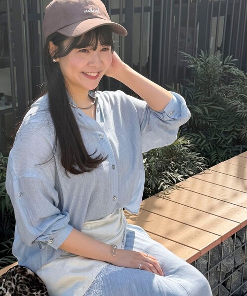 MICO COULIER（ミコクリエ）の「シアーデニムバンドカラーシャツ（シャツ/ブラウス・レディース・ネイビー/サックスブルー・38）」の15枚目の写真