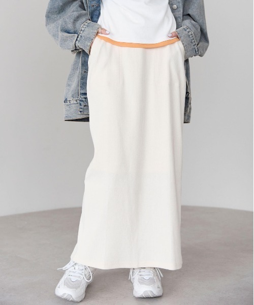 pocket（ポケット）の「テレコリブナロースカート（スカート・レディース・ブラック系その他/ブルー/グレー/グレー系その他/ブラック/アイボリー/ホワイト系その他・LONG/FREE）」の20枚目の写真