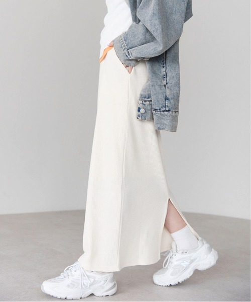 pocket（ポケット）の「テレコリブナロースカート（スカート・レディース・ブラック系その他/ブルー/グレー/グレー系その他/ブラック/アイボリー/ホワイト系その他・LONG/FREE）」の22枚目の写真