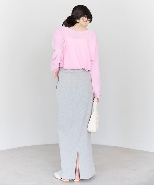 pocket（ポケット）の「テレコリブナロースカート（スカート・レディース・ブラック系その他/ブルー/グレー/グレー系その他/ブラック/アイボリー/ホワイト系その他・LONG/FREE）」の10枚目の写真