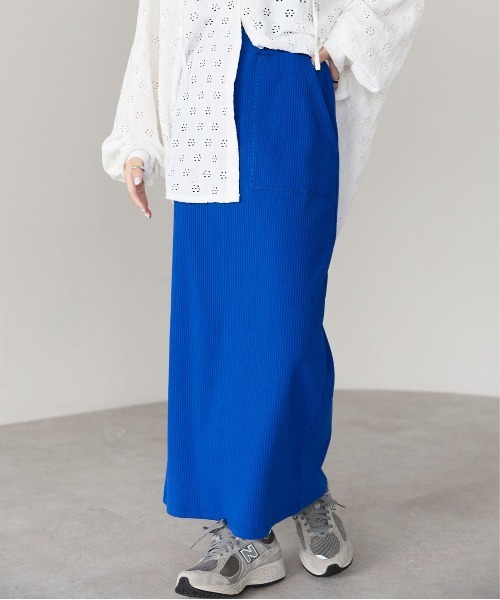 pocket（ポケット）の「テレコリブナロースカート（スカート・レディース・ブラック系その他/ブルー/グレー/グレー系その他/ブラック/アイボリー/ホワイト系その他・LONG/FREE）」の11枚目の写真