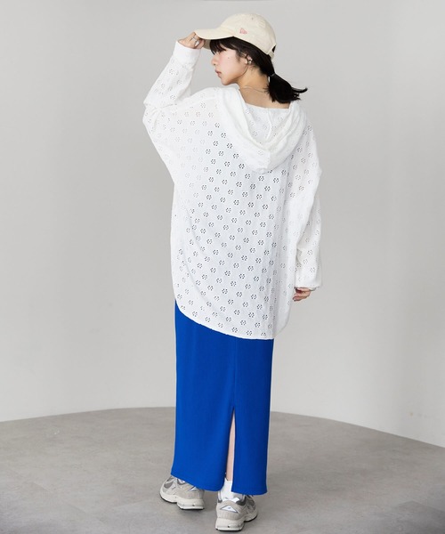 pocket（ポケット）の「テレコリブナロースカート（スカート・レディース・ブラック系その他/ブルー/グレー/グレー系その他/ブラック/アイボリー/ホワイト系その他・LONG/FREE）」の17枚目の写真