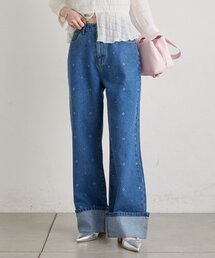 セール】【ベルトがSET/3サイズ展開】ベルト付きカーブワイドデニム