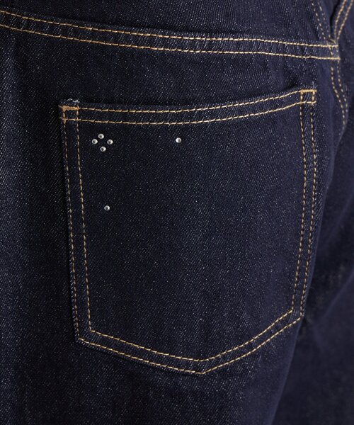 mystic（ミスティック）の「ラインストーンデニム（デニムパンツ・レディース・ネイビー/ブルー・1/2）」の3枚目の写真