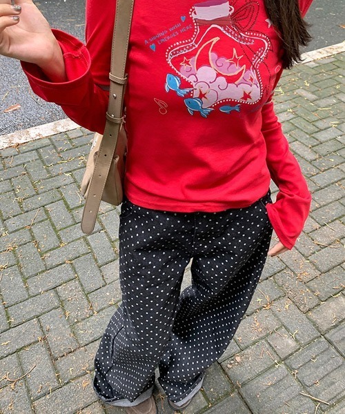 Ressaca(レサーカ)の「ドット柄ワイドデニムパンツ(デニムパンツ・レディース・ブラック・L/M)」の11枚目の写真