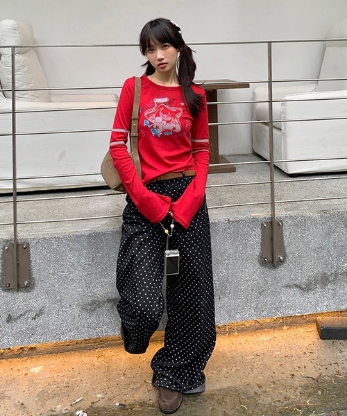 Ressaca(レサーカ)の「ドット柄ワイドデニムパンツ(デニムパンツ・レディース・ブラック・L/M)」の12枚目の写真
